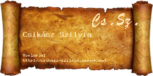 Csikász Szilvia névjegykártya